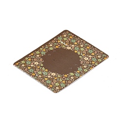 Flower Rectangle Paper Earring Display Card with Hanging Hole, Jewelry Display Cards for Earring Display, Camel, Flower Pattern, 5x4x0.05cm, Hole: 5mm, 1mm and 12x7mm