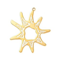Солнце 304 из нержавеющей стали большие кулоны, с эмалью, золотые, солнце, 54x44.5x1.2 мм, отверстие : 2.2 мм