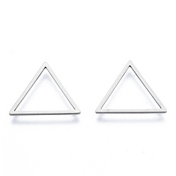 Нержавеющая Сталь Цвет Не тускнеет 201 соединительные кольца из нержавеющей стали, треугольные, цвет нержавеющей стали, 16x18.5x1 мм, внутренний диаметр: 13x13 мм