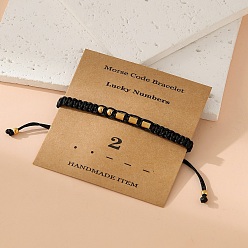 Черный Браслеты из нержавеющей стали в стиле азбуки Морзе для женщин и мужчин, чёрные, 5-1/2~10-1/4 дюйм (14~26 см)