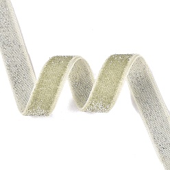 Kaki Foncé Ruban de velours simple face à paillettes scintillantes, Ruban en polyester et nylon avec cordon métallique, pour accessoires de vêtement, kaki foncé, 3/8 pouces (10 mm), environ 218.72 yards (200m)/rouleau