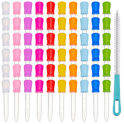 (52) Непрозрачная лаванда 100шт. силиконовых полиэтиленовых пипеток, переносить градуированные пипетки, с щеткой для мытья корней лотоса из поликарбоната, PBT и нержавеющей стали., разноцветные, 1 мм