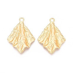 Матовый Золотой Цвет Стойки подвески обшивки сплава, ромб, без кадмия и без свинца, матовый золотой цвет, 47x35x5 мм, отверстие : 3.5 мм