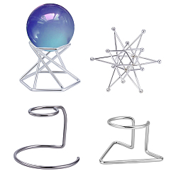 Mixed Shapes 4 шт. 4 стили держатели для хрустальных шаров из цинкового сплава, разнообразные, 38~64.5x48.5~65x35~48.5 мм, 1 шт / стиль