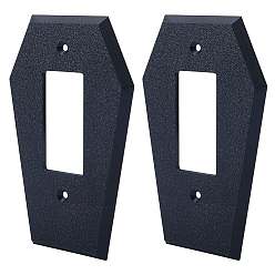 Черный Декоративные накладки на выключатели для домашних животных., форма гроба, чёрные, 160x102x5.5 мм, Внутренние размеры: 67x33 mm