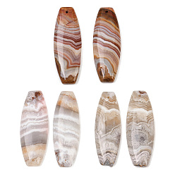 Натуральный Агат Природные мексиканские подвески Агат, овальные амулеты, 37.5~40x13~13.5x4~4.5 мм, отверстие : 1.2 мм