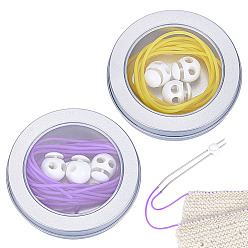 (52) Непрозрачная лаванда Полая труба ПВХ трубчатый синтетический каучуковый шнур, с пластиковыми шнуровыми замками и железными ящиками, разноцветные, 2 мм