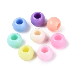 (52) Непрозрачная лаванда Непрозрачный акрил европейского бисера, бусины с большим отверстием, рондель, разноцветные, 11.5x9 мм, отверстие : 5.7 мм, Около 862 шт / 500 г