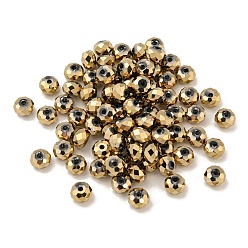 Цвет Древесины Гальванические стеклянные бусины, рондель, деревесиные, 6x4 мм, отверстие : 1.4 мм, 100 шт / пакет