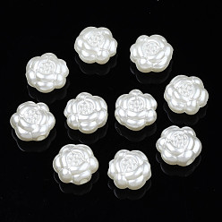 Coquillage De Mer Perles de nacre en plastique ABS, fleur, couleur de coquillage, 10.5x10.5x5.5mm, Trou: 1.6~1.8mm, environ1200 pcs / 500 g