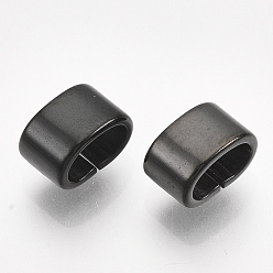 Черный Электрофорез 304 брелок из нержавеющей стали, прямоугольные, чёрные, 5x8x5 мм, отверстие : 3x6 мм