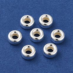 Silver 925 Sterling Silver Spacer Beads, Rondelle, Silver, 6x3.5mm, Hole: 3mm