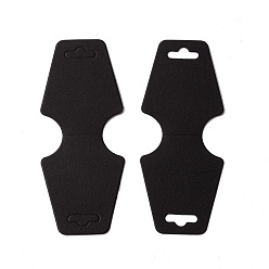 Черный Пустые картонные карты для демонстрации ожерелья, чёрные, 12x4.9x0.03 см, отверстие : 19x7 мм