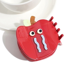 Яблоко Заколки для волос в форме когтей из ацетата целлюлозы, аксессуары для волос для женщин и девочек, красные, яблоко, 70x68 мм