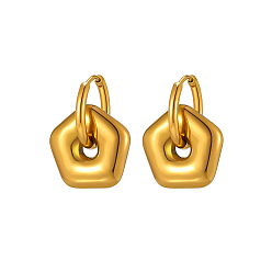 Шестиугольник Крюк из нержавеющей стали серьги, золотые, шестиугольник, 17.5 мм