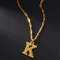 Letter K Латунные кулоны, золотые, Письмо K, 17.72 дюйм (45 см)