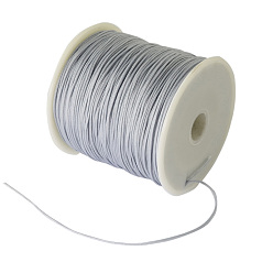 Light Grey Braided Nylon Thread, Chinese Knotting Cord Beading Cord for Beading Jewelry Making, Light Grey, 0.8mm, about 100yards/roll