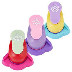 (52) Непрозрачная лаванда 3шт 3 цвета пластиковый дырокол, Угловые цветочницы для скрапбукинга и поделок из бумаги, бумажные формочек, разноцветные, 84x77x57 мм, 1 шт / цвет