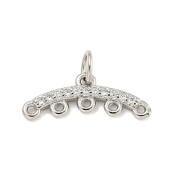 Платина Латунные микропаве из прозрачного кубического циркония, дугообразные ожерелья с застежками, с целью перехода в кольце, платина, 7x18.5x2 мм, отверстие : 1 мм