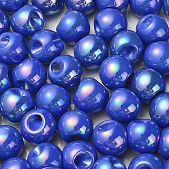 Royal Blue UV Plating Rainbow Iridescent Acrylic Beads, Round, Royal Blue, 18.5x19x19mm, Hole: 4mm