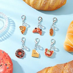 Mixed Shapes 6шт. подвеска из смолы для хлеба, с цинковым сплавом застежками омаров коготь, разнообразные, 51~57 мм