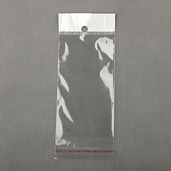 Прозрачный Целлофановые мешки с жемчужной пленкой, OPP материала, самоклеющаяся пломба, с отверстием для подвешивания, прозрачные, 15x6 см, отверстие: 6 мм, односторонняя толщина: 0.025 мм, внутренняя мера: 9.5x6 см