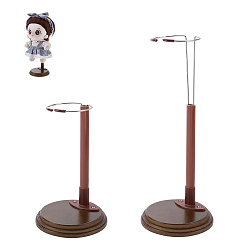 Кокосово-Коричневый 2шт. подставки для кукол из сосновой древесины, плоско-круглые, кокосового коричневый, 10.5x17 см