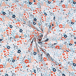 Orange Foncé Tissu en coton imprimé de fleurs pour vêtements et loisirs créatifs, orange foncé, 1000x1500mm