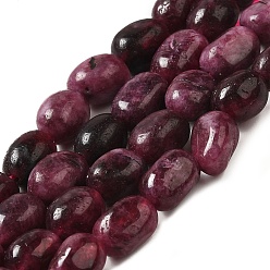 Purple Natural Malaysia Jade Beads Strands, Faceted, Oval, Dyed and Heated, Purple, 8.5~11.5x7~8x6.5~8mm, Hole: 1.5mm, about 37~38pcs/strand, 14.76''~15.55''(37.5~39.5cm)