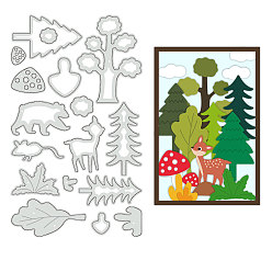 Дерево Трафареты для резки лесных животных из углеродистой стали, для diy scrapbooking, Фотоальбом, декоративная бумага для тиснения, цвет нержавеющей стали, дерево, 155x92x0.8 мм