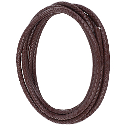 Кокосово-Коричневый Плетеный кожаный шнур с сердечником, кожаный шнур ювелирных изделий, ювелирные изделия DIY делает материал, окрашенные, круглые, кокосового коричневый, 6 мм, около 2.19 ярдов (2 м) / комплект