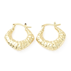 Real 18K Gold Plated Rack Plating Brass Rhombus Hoop Earrings, Cadmium Free & Lead Free, Real 18K Gold Plated, 26.5x25x6.5mm