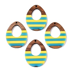 Teardrop Подвески из эпоксидной смолы и орехового дерева, геометрические прелести, слеза, 37x28x3.5 мм, отверстие : 2 мм