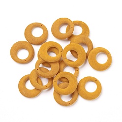 Goldenrod Flocky Acrylic Pendants, Ring, Goldenrod, 26.5~27x4mm, Hole: 1.2mm