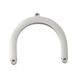 Нержавеющая Сталь Цвет Не тускнеет 304 элементы люстр из нержавеющей стали, лазерная резка, форма арки, цвет нержавеющей стали, 23x25x1 мм, отверстие : 1.2 мм