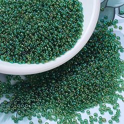 (RR179) Прозрачный Зеленый AB Миюки круглые бусины рокайль, японский бисер, 11/0, (rr 179) прозрачный зеленый аб, 2x1.3 мм, отверстия : 0.8 mm, около 50000 шт / фунт