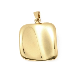 Квадрат 304 кулон с текстурой из нержавеющей стали, золотые, геометрические прелести, квадратный, 27.5x22.5x5 мм, отверстие : 6x3.5 мм