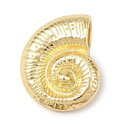 Настоящее золото 18K Латунные подвески, подвески в форме ракушек, без свинца и без кадмия, долговечный, стойки покрытие, реальный 18 k позолоченный, 43x34x5 мм, отверстие : 12x8.5 мм