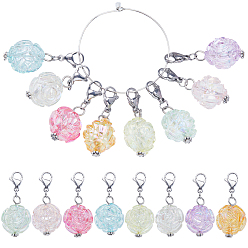 (52) Непрозрачная лаванда Маркеры петель розы, прозрачные акриловые подвески крючком с застежкой-лобстером, маркер с замком и кольцом с подвеской в виде винного бокала, разноцветные, 4 см, 8 цветов, 2 шт / цвет, 16 шт / комплект