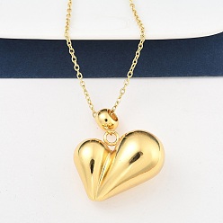 Настоящее золото 18K 201 ожерелья из нержавеющей стали с подвеской в виде сердца для женщин, реальный 18 k позолоченный, 17.91 дюйм (45.5 см)