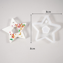 Звезда Кулон силиконовые формы, формы для литья смолы, для уф-смолы, изготовление изделий из эпоксидной смолы, звезда картины, 80x80x10 мм