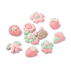 (52) Непрозрачная лаванда Окрашенного распылением смолы кабошоны, Диетические аксессуары, разнообразные, разноцветные, 15~24x13~23x5~8 мм