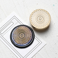 Цветок Мандала цветок латунная восковая печать штамп головы, для восковых печатей, круглые, золотые, цветочным узором, 35 мм