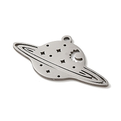 Stainless Steel Color Non-Tarnish 201 Stainless Steel Pendants, Planet, Stainless Steel Color, 17x31x1mm, Hole: 1.6mm