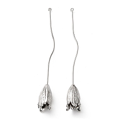 Платина Латунные большие кулоны, , платина, 75x9.5 мм, отверстие : 1.4 мм