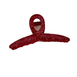 Красный Корейский клетчатый бархатный зажим, заколки-когти для волос с флокированием, заколка для волос, украшение для волос, длинный ряд, красные, 130x60 мм