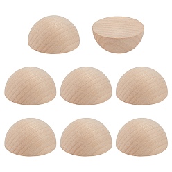 Blanc Antique Cabochons de bois, demi-tour, blanc antique, 70x36mm