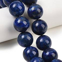Ляпис-Лазурь Нитки бусины из натурального ляписа-лазури, гладкий круглый, окрашенные, класс А, 18.5 мм, отверстие : 1.2 мм, около 22 шт / нитка, 15.55'' (39.5 см)