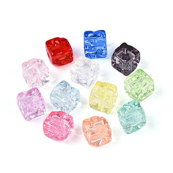 (52) Непрозрачная лаванда Прозрачные акриловые бусины, кубические, разноцветные, 10x10x10 мм, отверстие : 2 мм