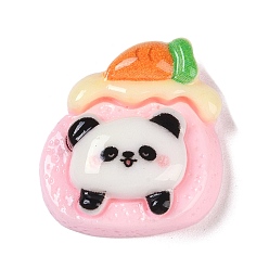 Pink Тема десертов, непрозрачная смола, декодированные кабошоны, панда, розовые, 19x18x8 мм